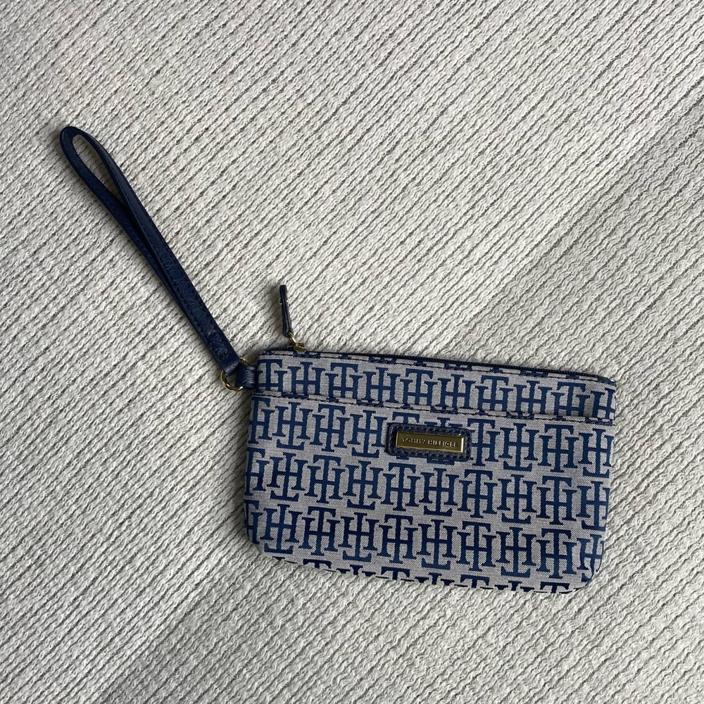 Tommy Hilfiger Blue Wristlet Clutch Purse